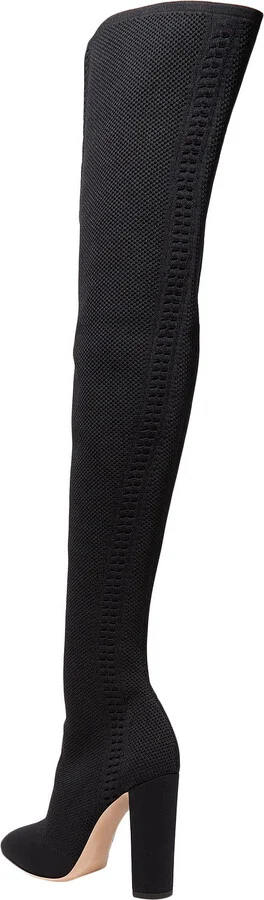 105 Perforated Stretch-Knit Over-The-Knee Boots - Image 4