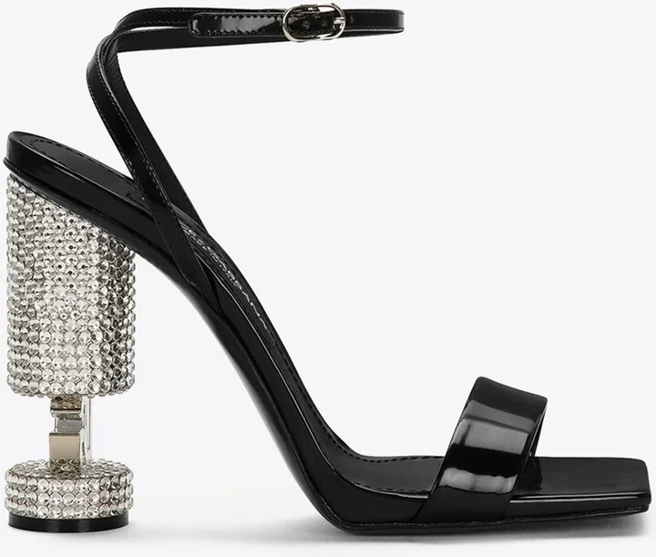 105 Rhinestone Embellished Sandals in Calf Leather