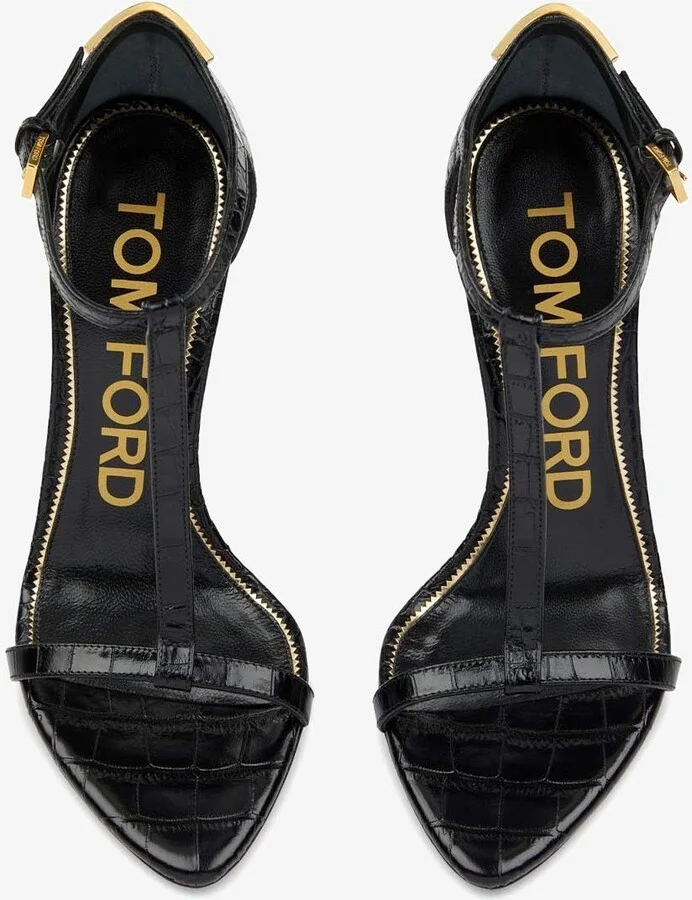 105 Sandals in Croc-Embossed Leather - Image 3