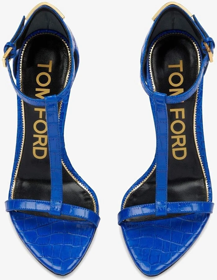 105 Sandals in Croc-Embossed Leather - Image 3