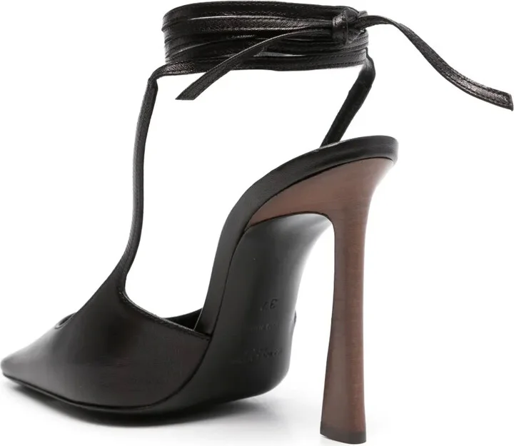 105mm Ankle-Strap Leather Pumps - Image 3