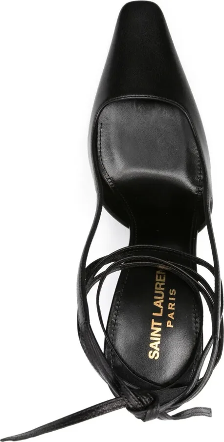 105mm Ankle-Strap Leather Pumps - Image 4