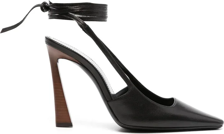 105mm Ankle-Strap Leather Pumps