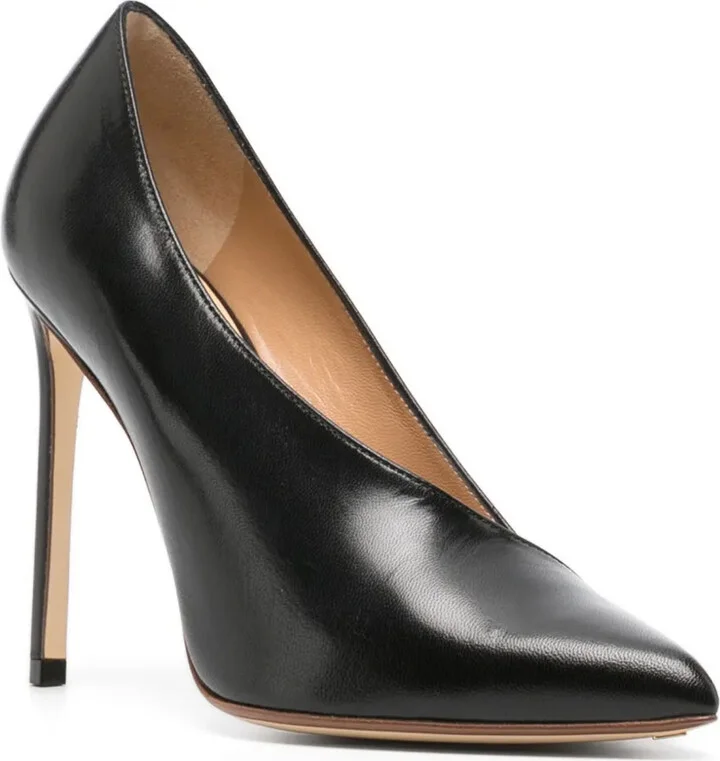 105mm Asymmetric Leather Pumps - Image 2