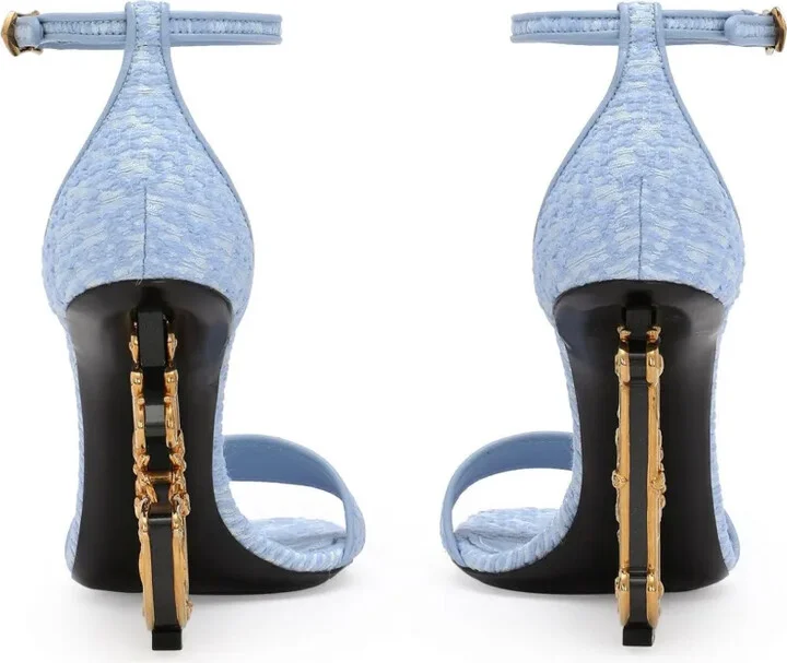 105mm Baroque DG-heel bouclé sandals - Image 3