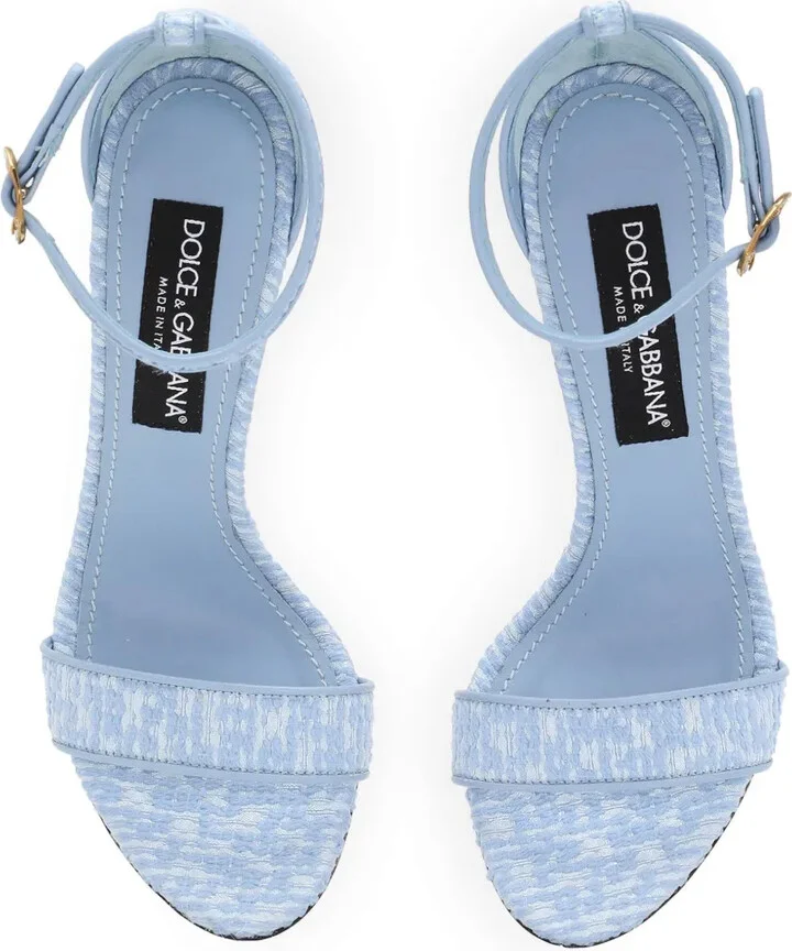 105mm Baroque DG-heel bouclé sandals - Image 4