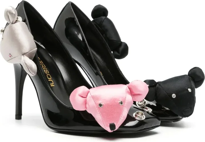 105mm Bear-Motif Leather Pumps - Image 2