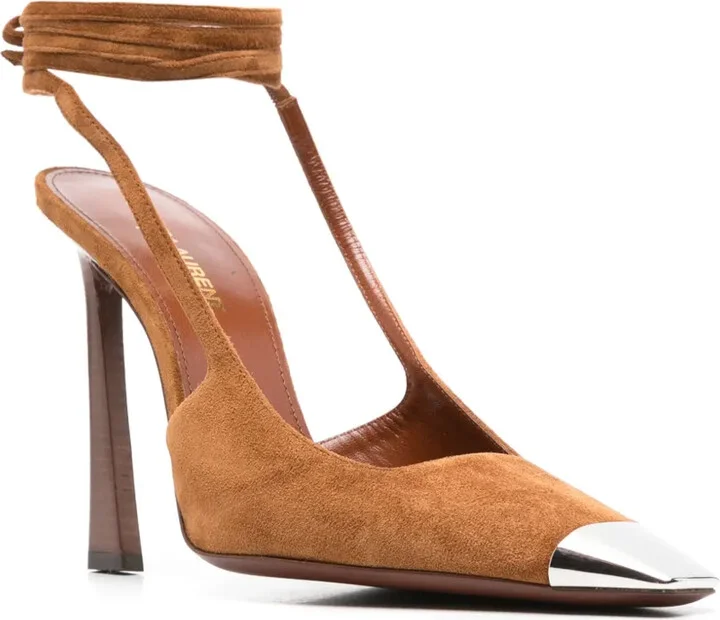 105mm Blade metal suede pumps - Image 2