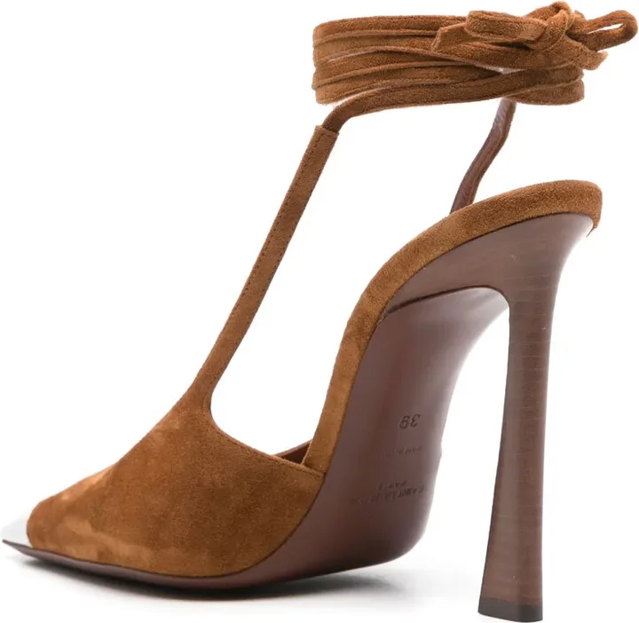 105mm Blade metal suede pumps - Image 3