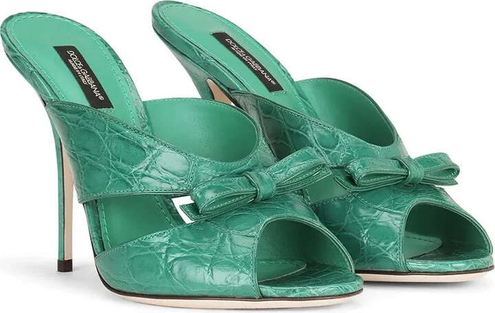105mm Bow-Detail Leather Sandals - Image 2