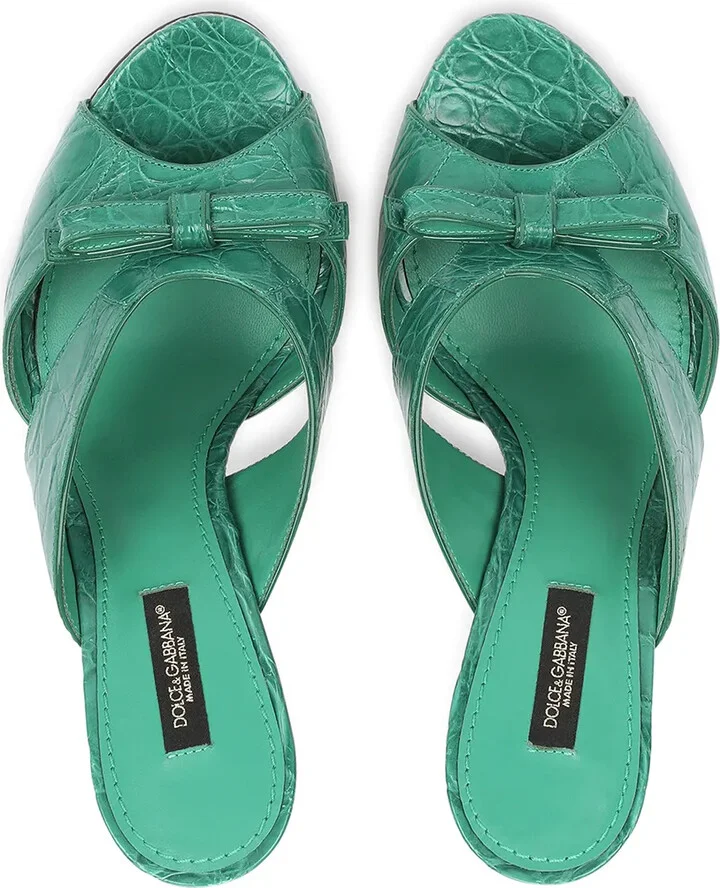 105mm Bow-Detail Leather Sandals - Image 4