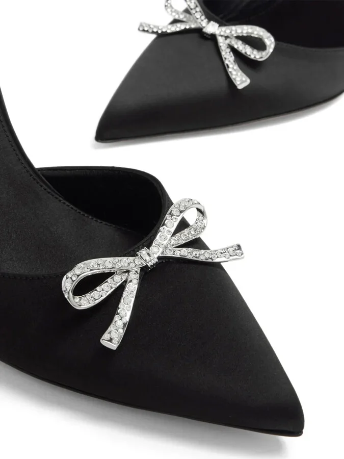 105mm Bow-Embellished Satin Pumps - Image 4