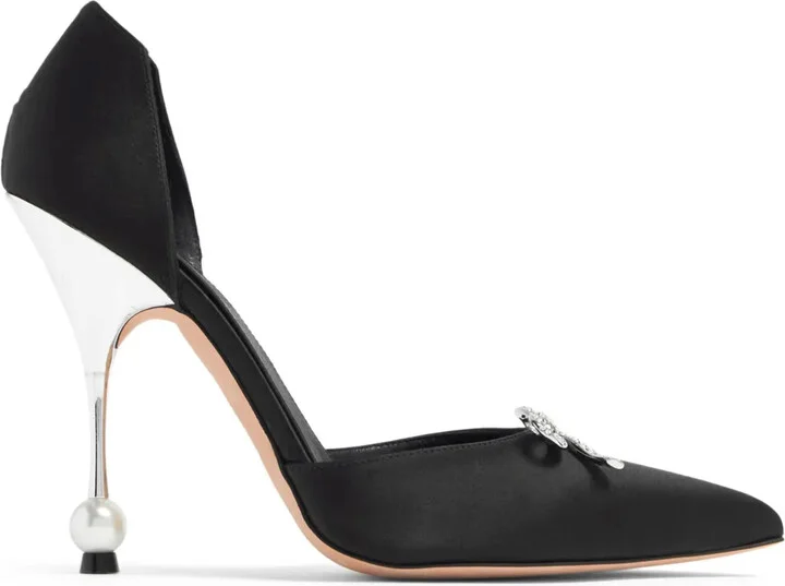 105mm Bow-Embellished Satin Pumps
