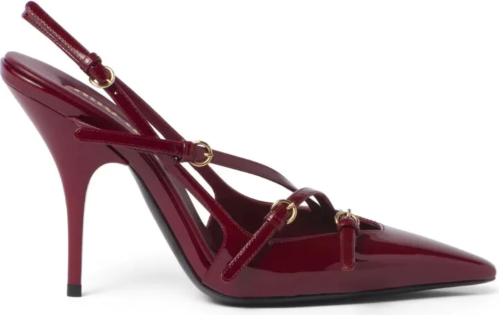 105mm Buckle-Detail Slingblack Pumps
