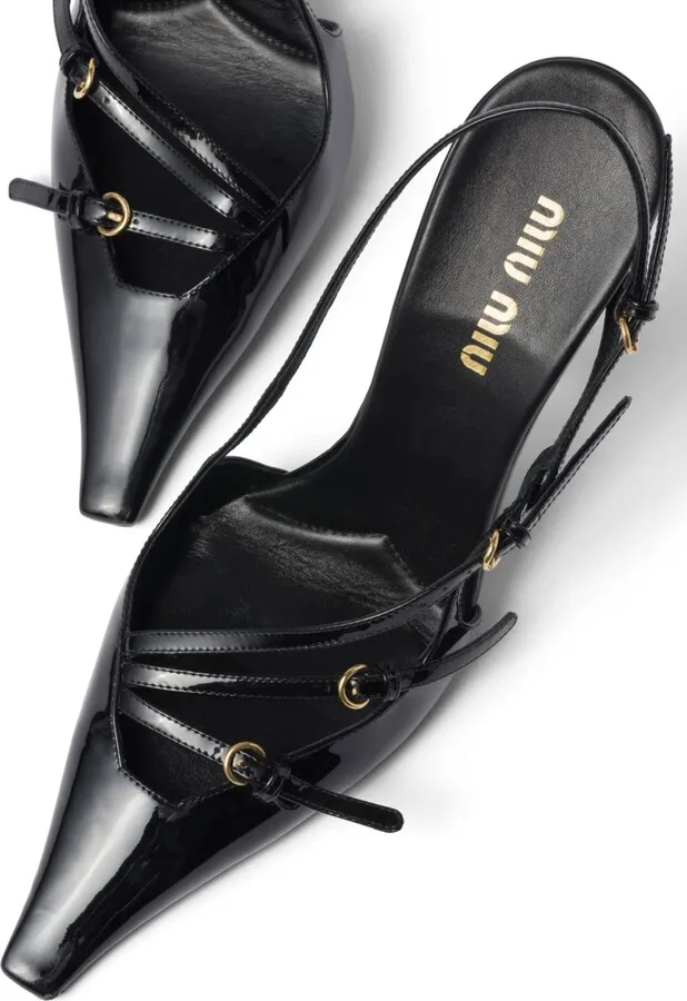 105mm Buckle-Embellished Slingback Pumps - Image 3