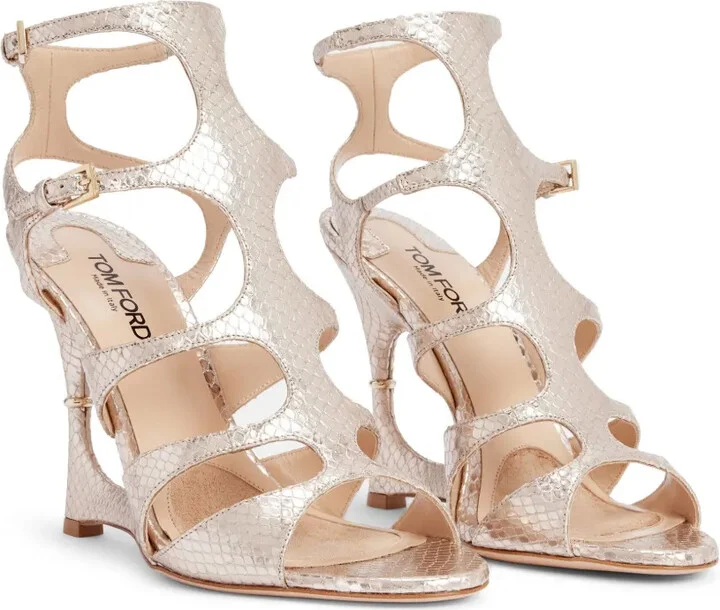 105mm Caged Leather Sandals - Image 2