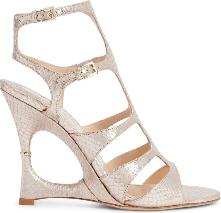 105mm Caged Leather Sandals