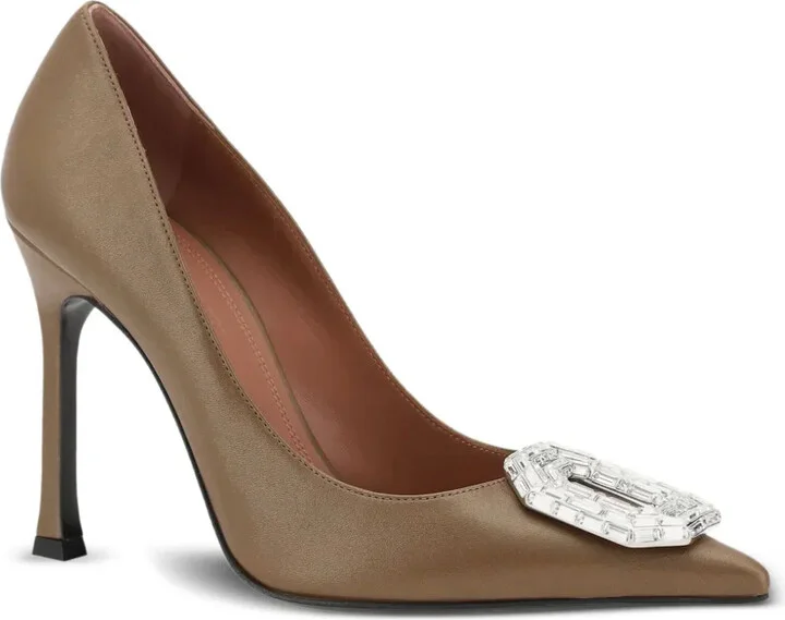 105mm Camelia crystal-embellished pointed-toe pumps