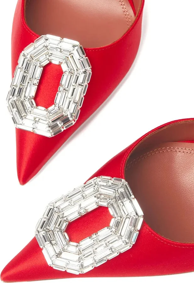 105mm Camelia satin slingback pumps - Image 2