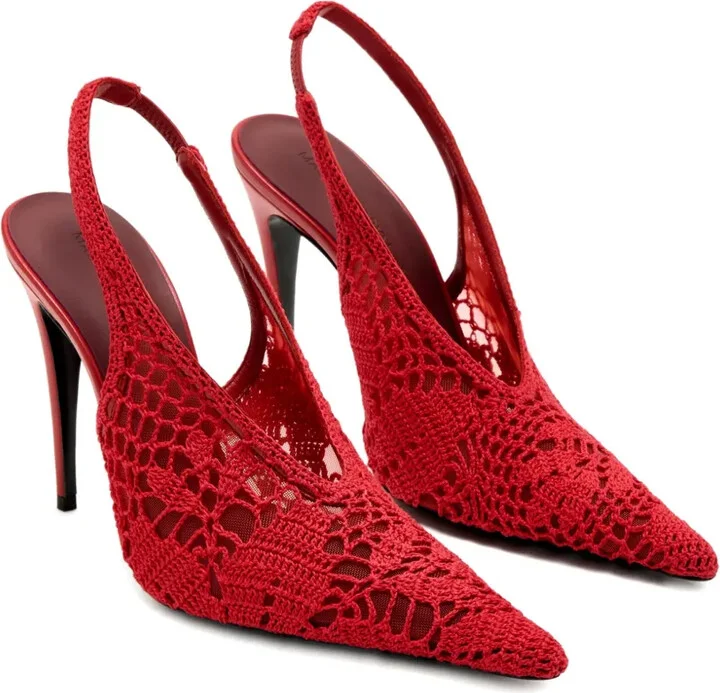 105mm Crochet-Knit Slingback Pumps - Image 2