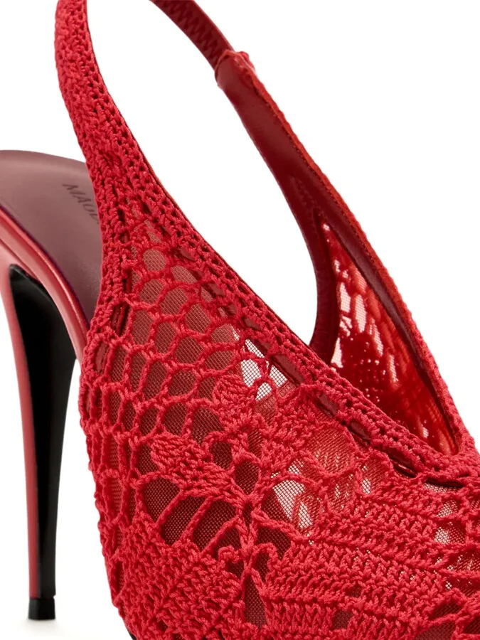 105mm Crochet-Knit Slingback Pumps - Image 3