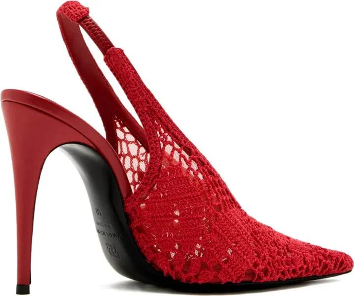 105mm Crochet-Knit Slingback Pumps - Image 4