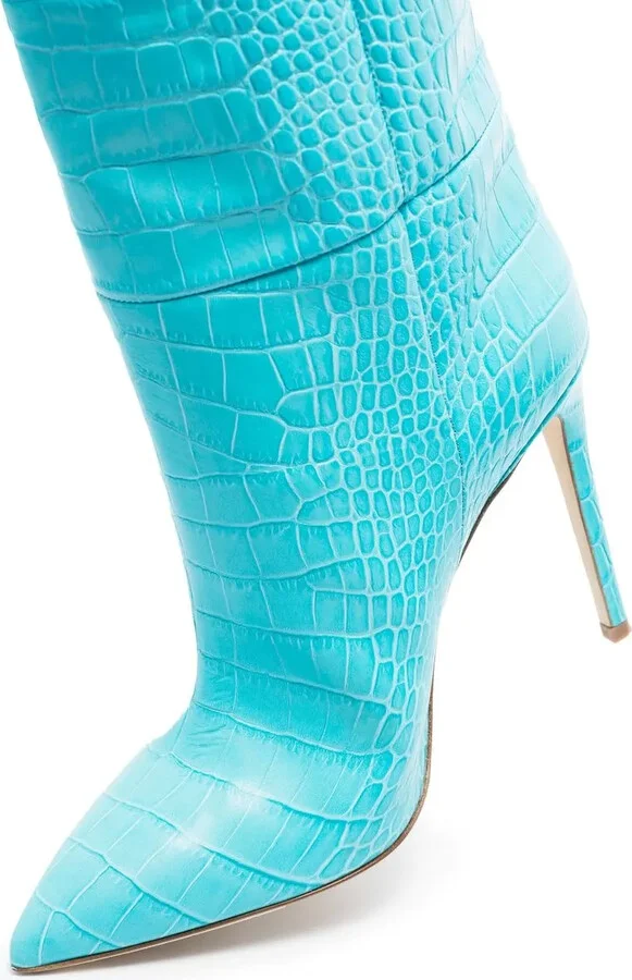 105mm Crocodile-Effect Knee Boots - Image 2