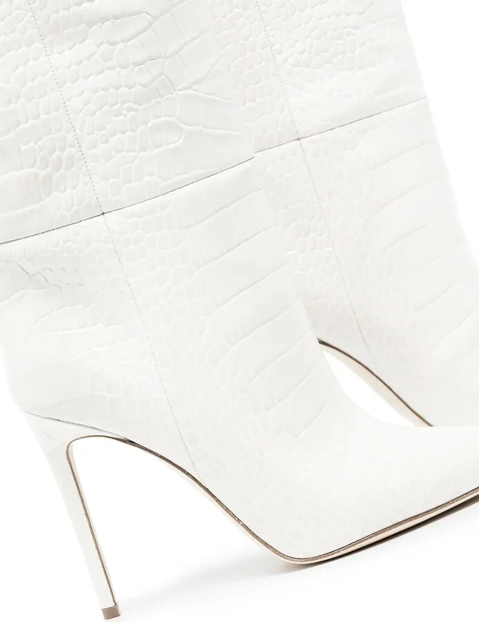 105mm Crocodile-Effect Knee-High Boots - Image 4