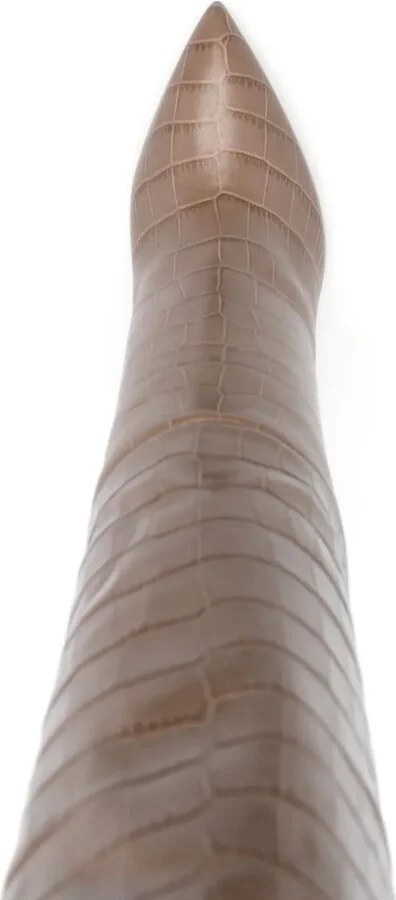 105mm Crocodile-Effect Leather Boots - Image 4