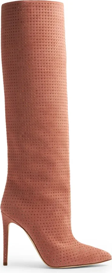 105mm Crystal-Embellished Leather Boots