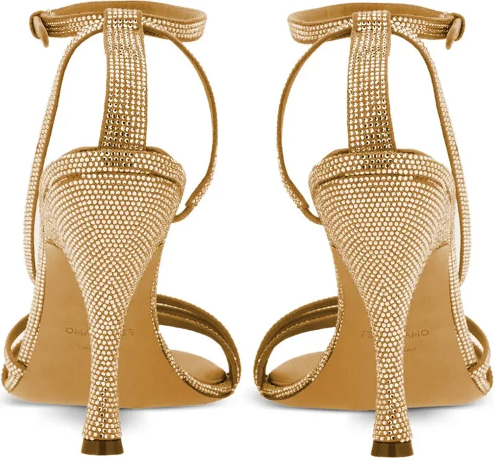 105mm Crystal-Embellished Leather Sandals - Image 3