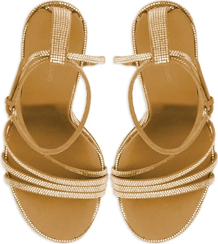 105mm Crystal-Embellished Leather Sandals - Image 4