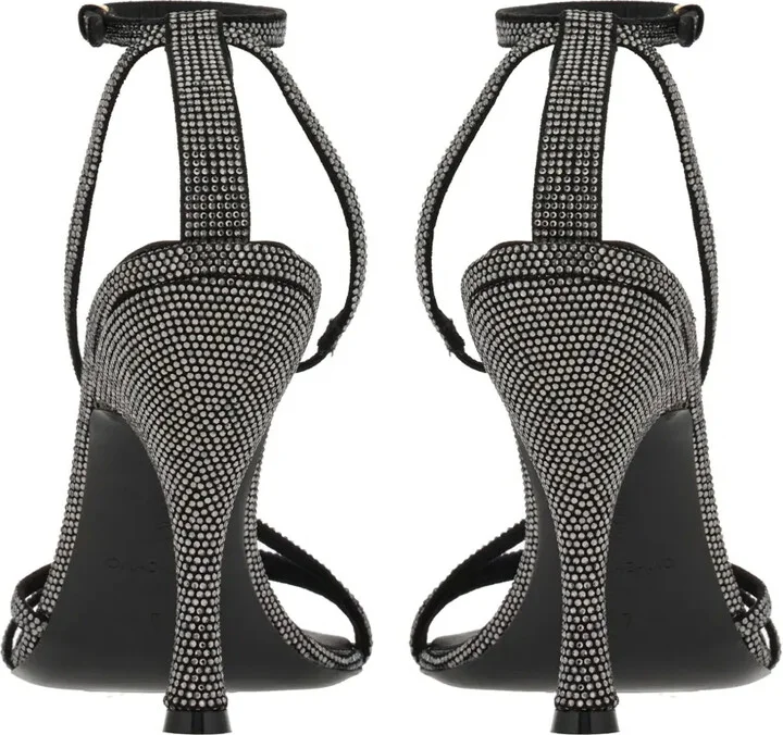 105mm Crystal-Embellished Leather Sandals - Image 3