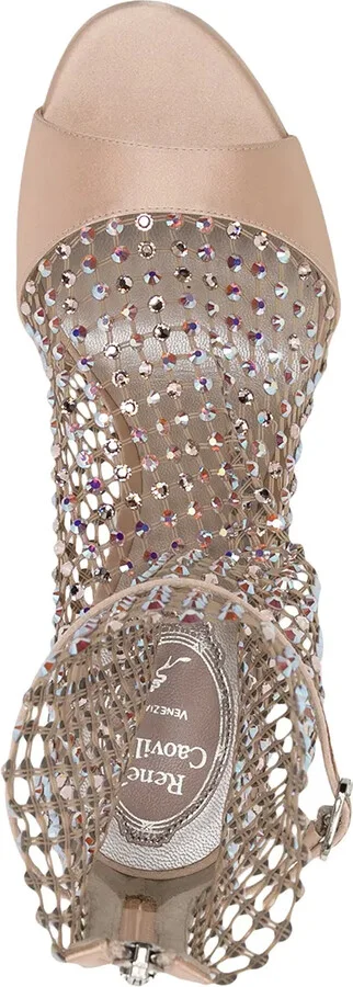 105mm Crystal-Embellished Mesh Sandals - Image 4