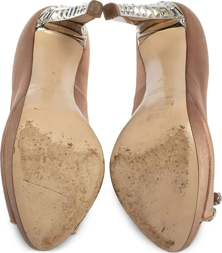 105mm Crystal-Embellished Peep-Toe Pumps - Image 4