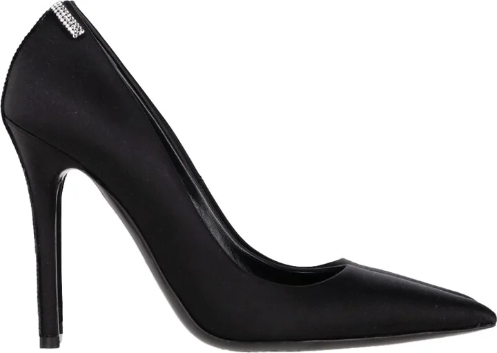 105mm Crystal-Embellished Pumps in Black Satin