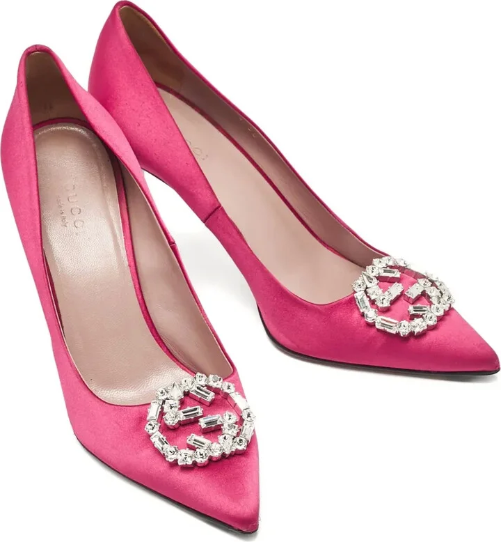 105mm Crystal-Embellished Satin Pumps - Image 2