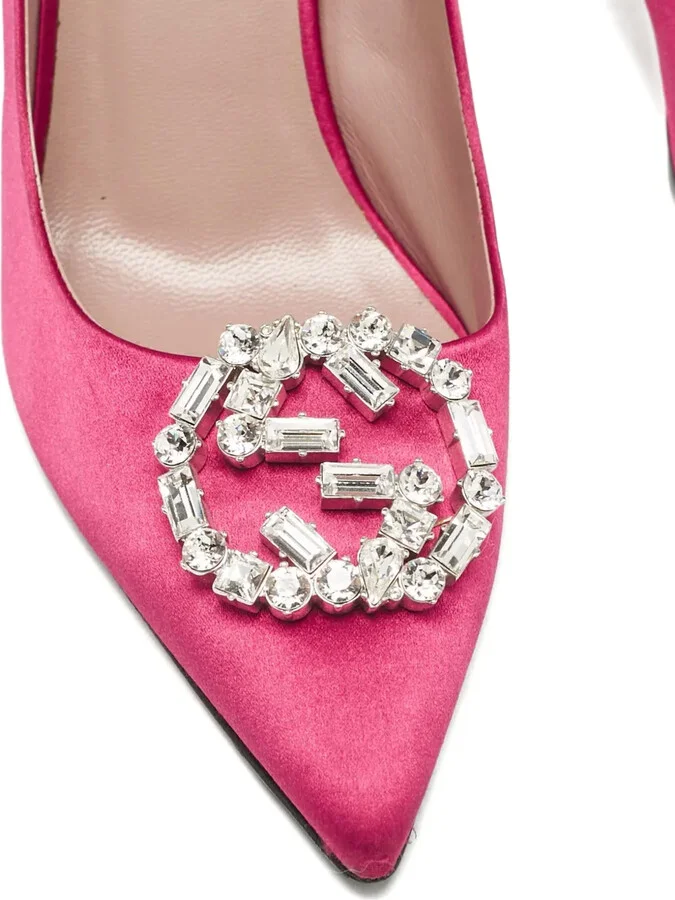 105mm Crystal-Embellished Satin Pumps - Image 5