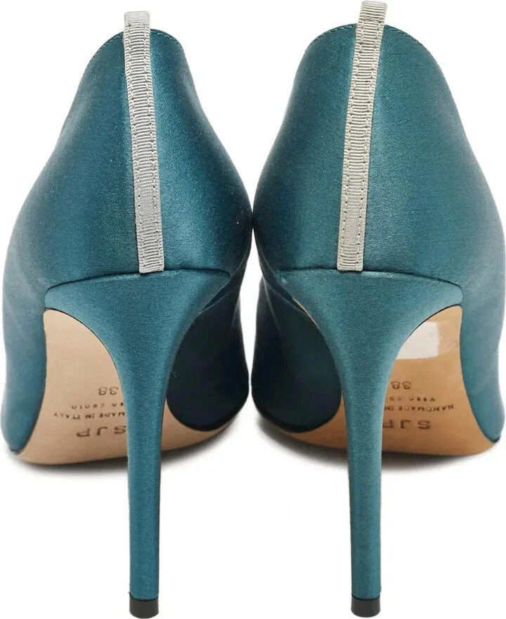 105mm Crystal-Embellished Satin Pumps - Image 3