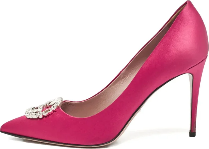 105mm Crystal-Embellished Satin Pumps