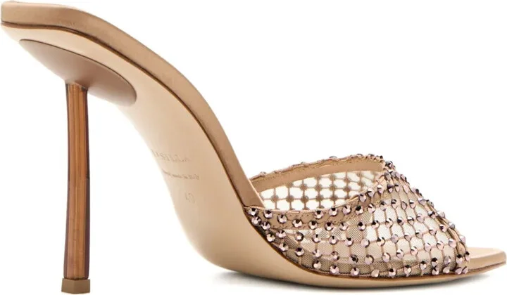 105mm Crystal-Embellished Satin Sandals - Image 4