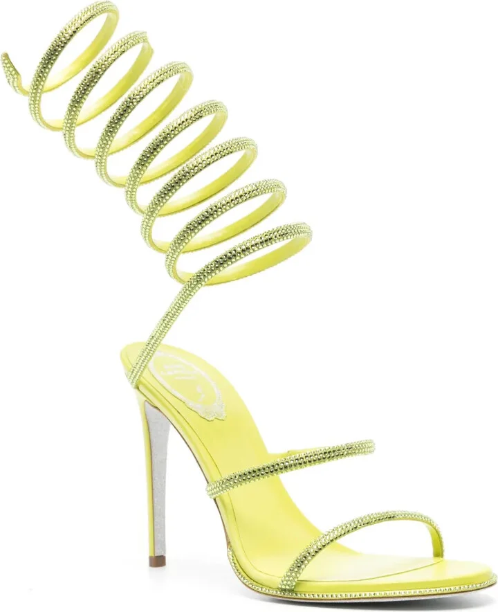 105mm Crystal-Embellished Spiral Sandals - Image 2