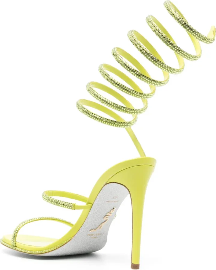 105mm Crystal-Embellished Spiral Sandals - Image 3
