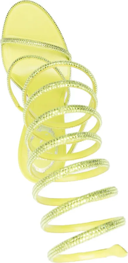 105mm Crystal-Embellished Spiral Sandals - Image 4