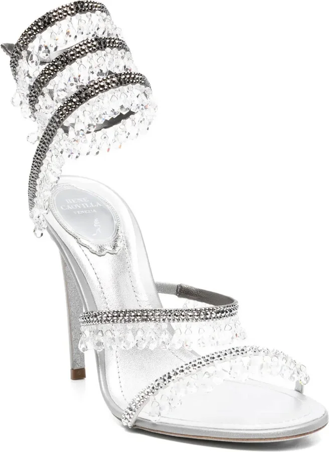 105mm Crystal-Embellished Spiral Sandals - Image 2