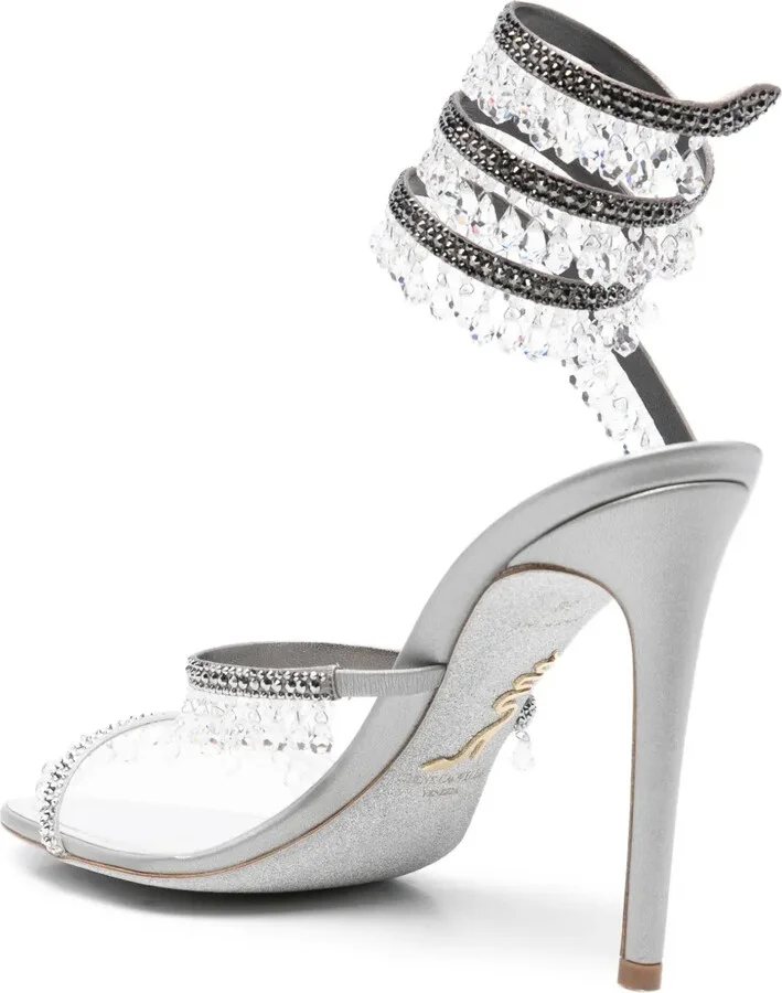 105mm Crystal-Embellished Spiral Sandals - Image 3