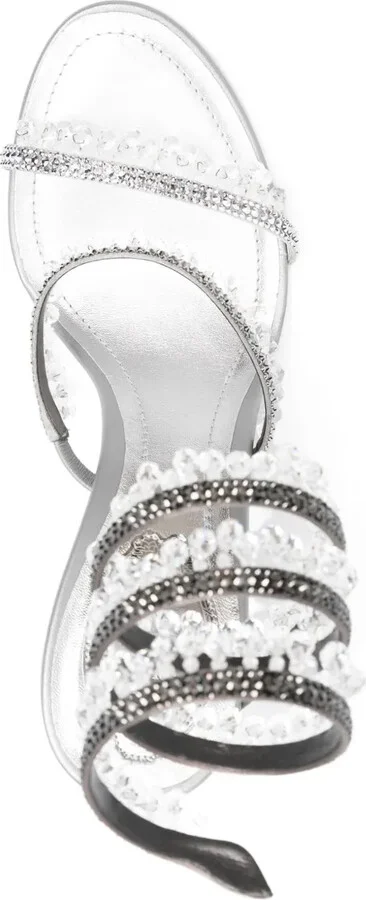 105mm Crystal-Embellished Spiral Sandals - Image 4