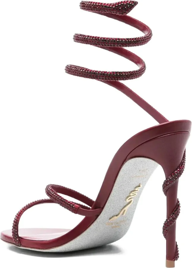 105mm Crystal-Embellished Spiral Sandals - Image 2