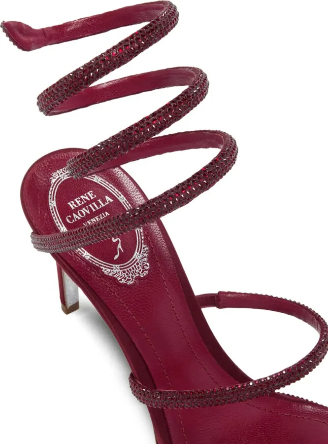 105mm Crystal-Embellished Spiral Sandals - Image 3