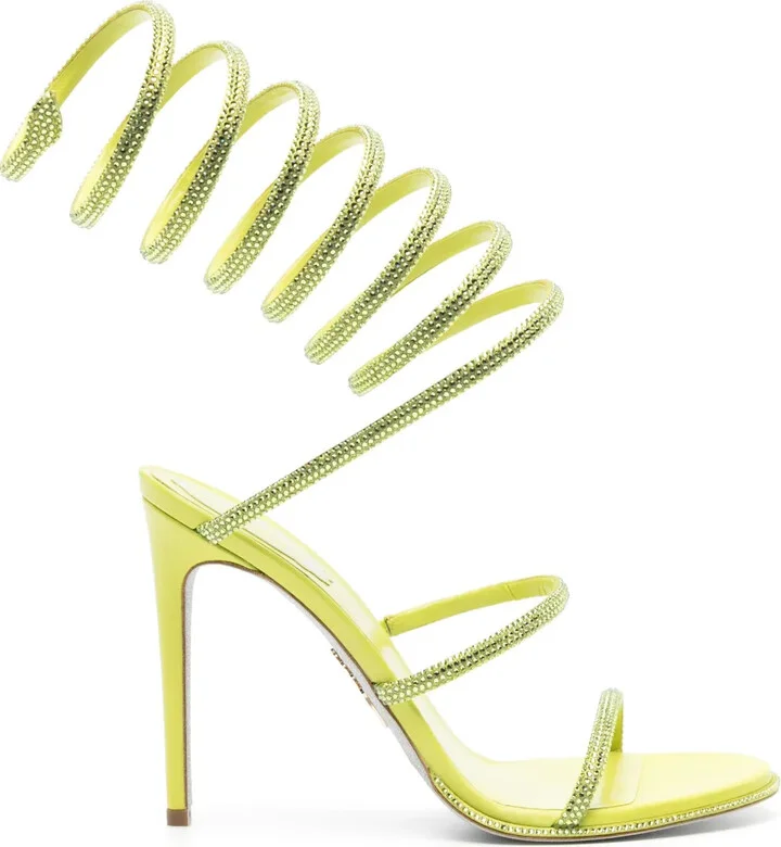 105mm Crystal-Embellished Spiral Sandals